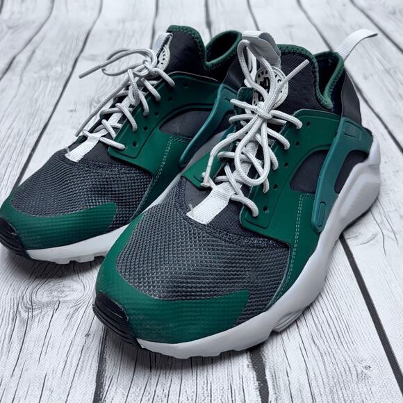 Nike Men's Air Huarache Run Ultra Gorge Green/Black-White US Size 8 - Picture 1 of 7
